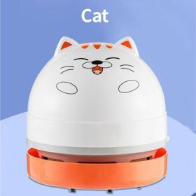 Mini Desktop Vacuum Cleaner; Portable USB Vacuum Cleaner For Desk; Mini Cute Cartoon Desktop Vacuum For Cleaning Eraser Crumbs; Dust; Computer; Keyboa (Color: Cat-rechargeable)