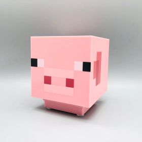 Minecraft LED Lamp My World Creeper Night Light Pixels Light Color-Changing LED Lamp Party Bedroom Decor (style: Pig)