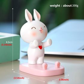 Cute Little Rabbit Phone Holder Kickstand; Small Ornament For Desk Office Decorations Smartphone (Color: Stand Pink Rabbit)