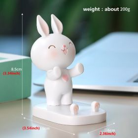 Cute Little Rabbit Phone Holder Kickstand; Small Ornament For Desk Office Decorations Smartphone (Color: Stand White Rabbit)