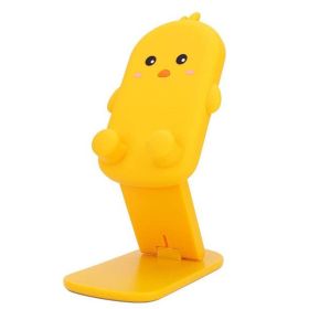 Cute Cell Phone Stand ; Fully Foldable; Adjustable Desktop Phone Holder Cradle Dock Compatible With Phone; All Phones-VOPH025 (Color: Yellow)