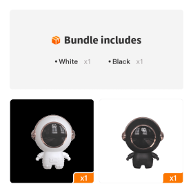 1pc Hand Warmer 1800mAh Mini Portable Electric Hand Warmer Cute Astronaut Design (Color: White+Black)