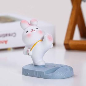 Cute Little Rabbit Phone Holder Kickstand; Small Ornament For Desk Office Decorations Smartphone (Color: Satchel Rabbit)