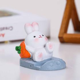 Cute Little Rabbit Phone Holder Kickstand; Small Ornament For Desk Office Decorations Smartphone (Color: Carrot Rabbit)