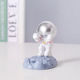 1pc Creative Astronaut Spaceman Phone Holder; Phone Stand Mount Rack (Color: Silvery 1)