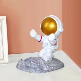 1pc Creative Astronaut Spaceman Phone Holder; Phone Stand Mount Rack (Color: Golden 1)