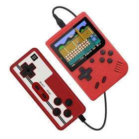 Retro Portable Mini Handheld Video Game Console 8-Bit 3.0 Inch Color LCD Kids Color Game Player Built-in 400 games (Color: Red with Gamepad, Ships From: China)