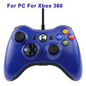 USB Wired Vibration Gamepad Joystick For PC Controller For Windows 7 / 8 / 10 Not for Xbox 360 Joypad with high quality (Color: 360 BLUE, Ships From: China)