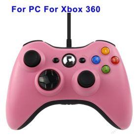 USB Wired Vibration Gamepad Joystick For PC Controller For Windows 7 / 8 / 10 Not for Xbox 360 Joypad with high quality (Color: 360 PNK, Ships From: China)