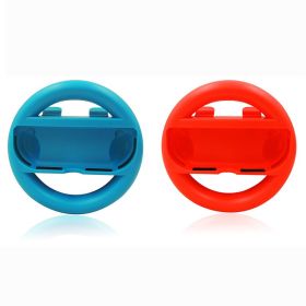 For NintendoSwitch Accessories Racing Steering Wheel Handle Grips Joycon Caps for Nintendo Switch NS Gamepad Racing Simulator (Color: Red and Blue)