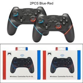 Compatible Nintendo Switch Controller Wireless Bluetooth Gamepads For Nintendo Switch Pro OLED Console Control Joystick (Color: 2PC BlueRed With BOX, Ships From: China)