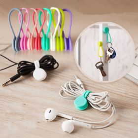 Silicone Magnet Hub; Round Identification Marks And Wire Labels For Electronics Reusable Organizer Cables; Safety Straps For Earplugs (Color: Random Colors(5pcs))