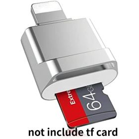 Micro SD Card Reader Converter Suitable For IPhone IPad; OTG To Micro SD/TF Card Reader Viewer Adapter Memory Card Reading For IPhone 14/13/12/Pro/11/ (Applicable People: Support Ios 13 And Later, Color: Silvery)