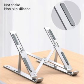 Laptop Stand For Desk; Adjustable Aluminum Laptop Holder; Foldable Computer Stand Anti-Slip Laptop Riser Compatible With 7-15.6 Inch Laptops-VOPH041 (Color: Silver)