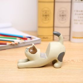 Creative Cartoon Cat Resin Mobile Phone Bracket (Color: White)