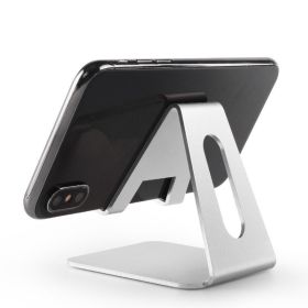 Metal Mobile Phone Holder Stand On Desktop Aluminum Alloy Holder For IPhone Xiaomi Universal Cell Phone Stand (Color: Silvery)