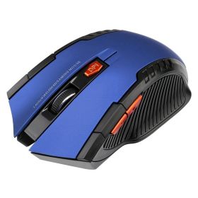 2.4GHz Wireless Mouse Optical Mouse With USB Receiver Gamer 1600 DPI 6 Button Mouse For Computer PC Laptop (Color: 1 Pack Of Blue)