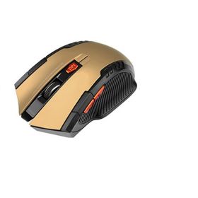 2.4GHz Wireless Mouse Optical Mouse With USB Receiver Gamer 1600 DPI 6 Button Mouse For Computer PC Laptop (Color: Gold 1 Pack)