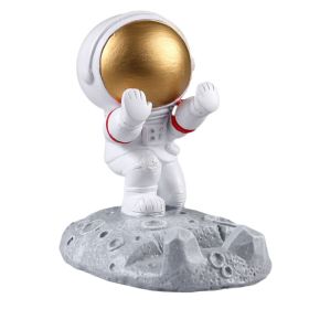 Creative Astronaut Phone Holder Spaceman Cell Phone Stand Cute Funny Smartphone Holder Bracket For Desk Home Office (Color: 001A Gold)