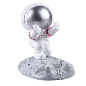 Creative Astronaut Phone Holder Spaceman Cell Phone Stand Cute Funny Smartphone Holder Bracket For Desk Home Office (Color: 001A Silver)