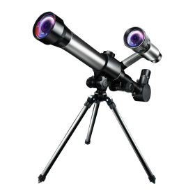 Professional Astronomical Telescope Powerful Monocular Portable HD Moon Space Planet Observation Telescope Gifts for Children (Color: Black, Ships From: China)