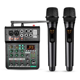 5 Core Audio Mixer Sound Board 4 Channel XLR Stereo Receiver w Bluetooth USB Microphone PA Karaoke Music Podcast Mixing Soundboard Mini Mezcladora Par (SKU: MX 4CH 2MIC SLV)