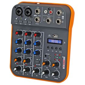 5 Core Audio Interface Mixer 4 Channel PC XLR Bluetooth USB DJ Music Podcast Karaoke Sound Board - MX 4CH (model: MX 4CH ORG)