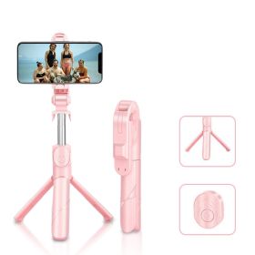 High Low  Retractable Selfie Tripod With Remote (Colors: Pink)