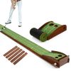 Indoor & Outdoor Golf Putting Mat Practice Training Aid with Auto Ball Return