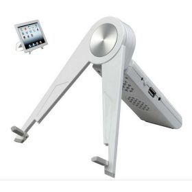 iPad Easel Stand with Speaker (Color: White)