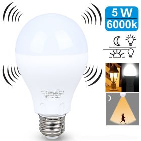 LED LIGHT BULB W/ RADAR MOTION SENSOR 180 Deg 5w/50 Watts (PACK: SINGLE, Color: BRIGHT WHITE (DAYLIGHT))