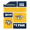 [Personalization Only] OFFICIAL NHL Colorblock Personalized Silk Touch Sherpa Throw Blanket - Nashville Predators